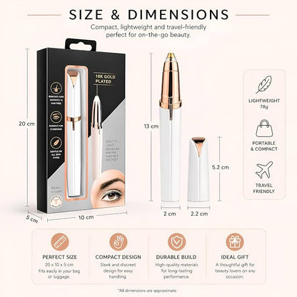 Eyebrow Trimmer & Facial Hair Remover for Women with LED Light