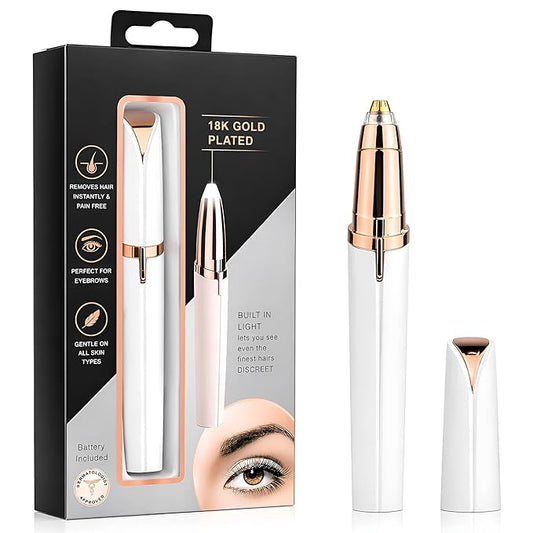 Eyebrow Trimmer & Facial Hair Remover for Women with LED Light