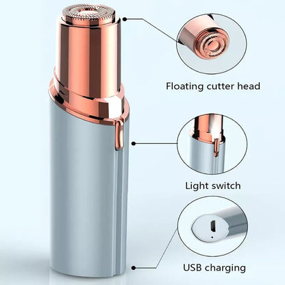 Painless Facial Hair Remover for Women – Portable Electric Trimmer for Upper Lip, Chin, Face & Eyebrows