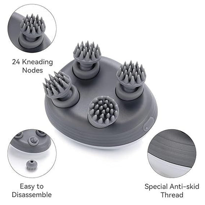 Electric Scalp Massager – Cordless Deep Kneading Head Massager with 3 Intensity Levels & USB Rechargeable Zenifie