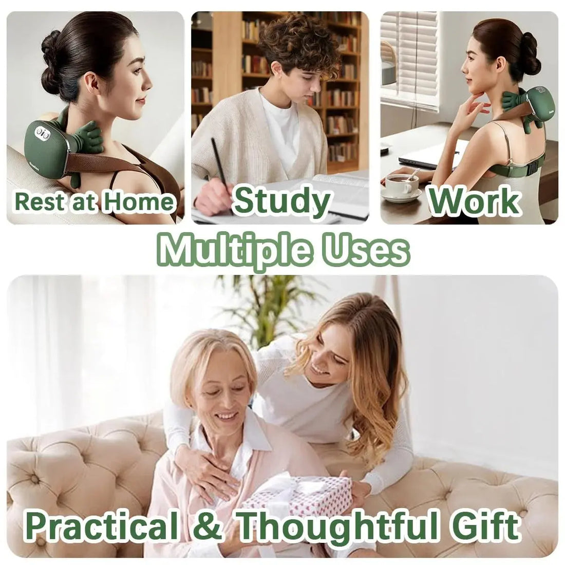 Cordless Shiatsu Neck & Shoulder Massager Zenifie