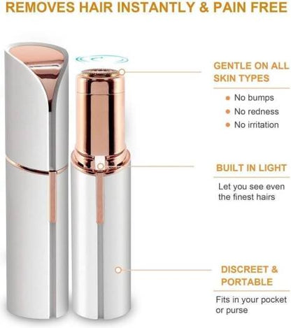 Painless Facial Hair Remover for Women – Portable Electric Trimmer for Upper Lip, Chin, Face & Eyebrows