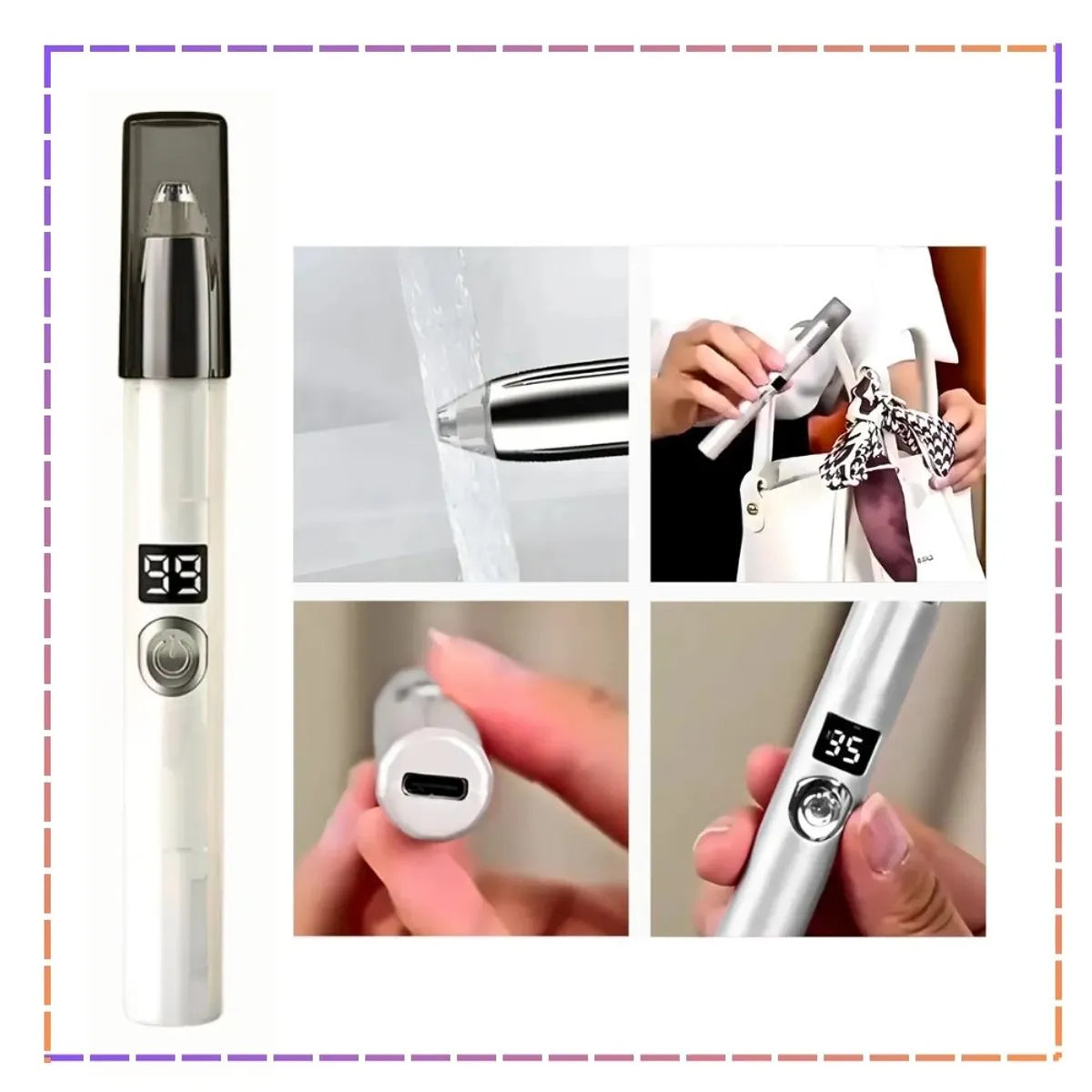 Rechargeable Eyebrow Hair Remover with LED Light &amp; Digital Display Zenifie