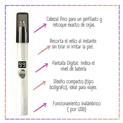 Rechargeable Eyebrow Hair Remover with LED Light &amp; Digital Display Zenifie