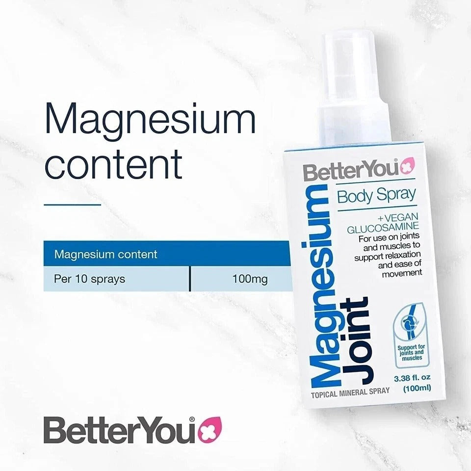 BetterYou Magnesium Oil Joint Spray Body Support Function 100ml UK Free Delivery